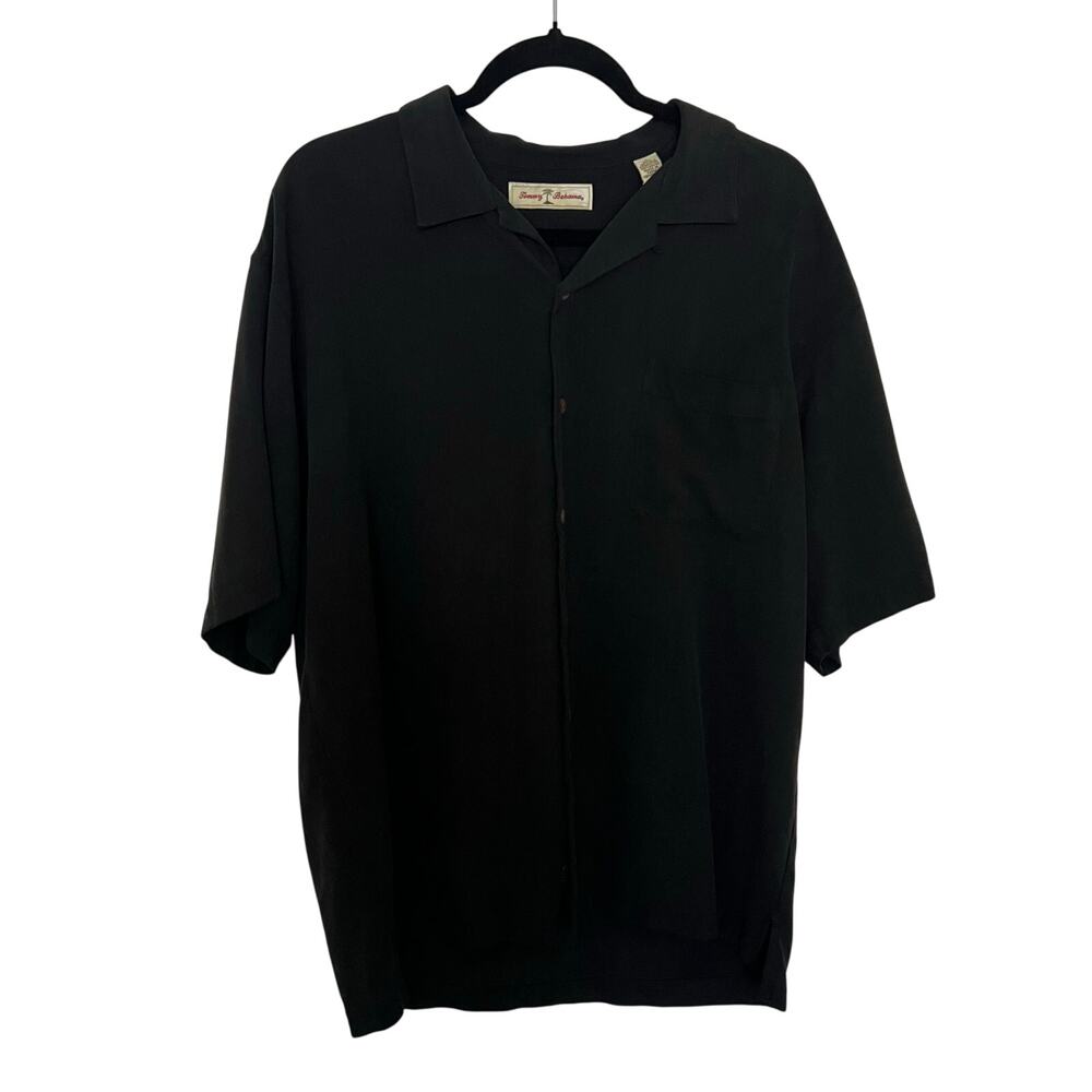 Tommy Bahama Silk Paradise Plunder Black Camp Shirt Pirate Embroidered Coastal - Picture 2 of 13